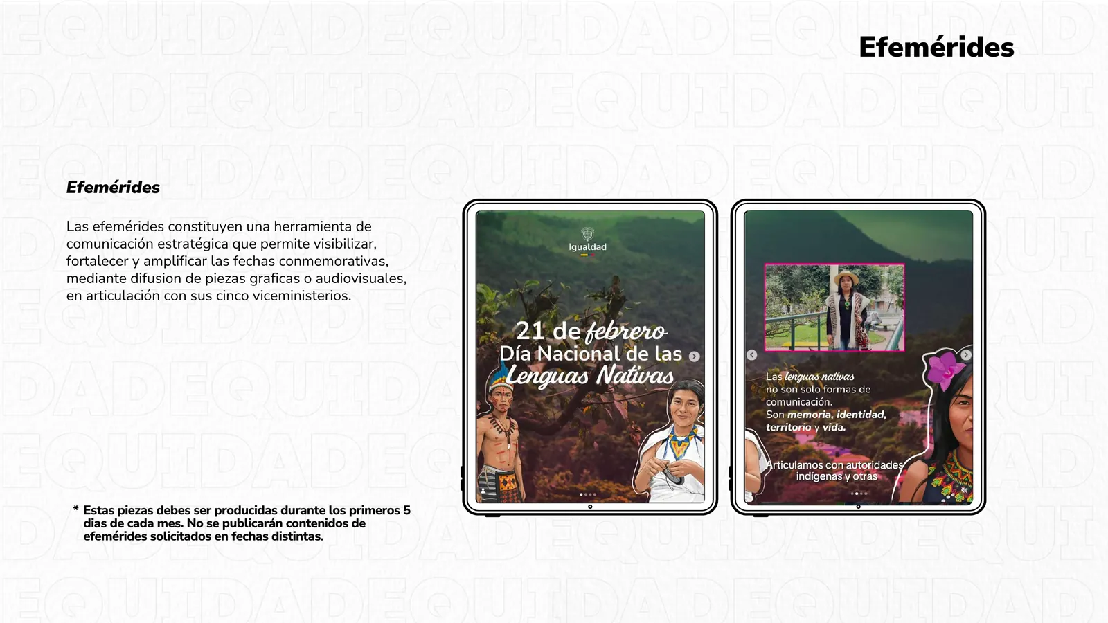 Plantillas de efemérides y fechas conmemorativas.